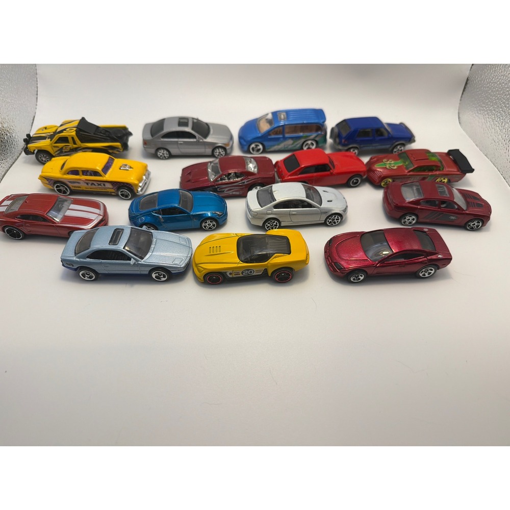 Hot Wheels and Matchbox Diecast Toy Car Lot of 14 Assorted Models Multi-Color